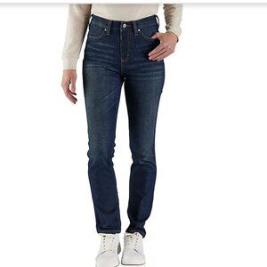 Carhartt Women's Skinny Leg Slim Fit Jean, Size 10 Tall Medium Wash